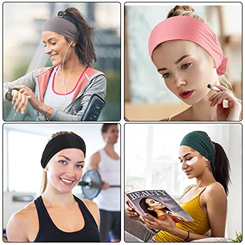 WILLBOND 6 Pieces Wide Headbands for Women, Adjustable Bandana Headband Tie, Knotted African Hairband, Yoga Elastic Non Sl...