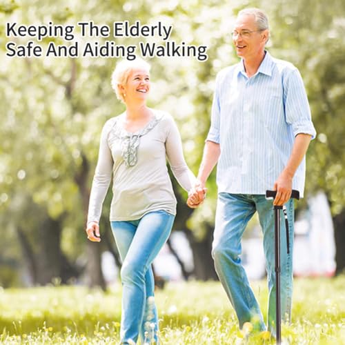 YOBOKO Aluminum Alloy Walking Sticks & Foldable Anti-Slip Hiking Stick - Length Adjustable for Elderly