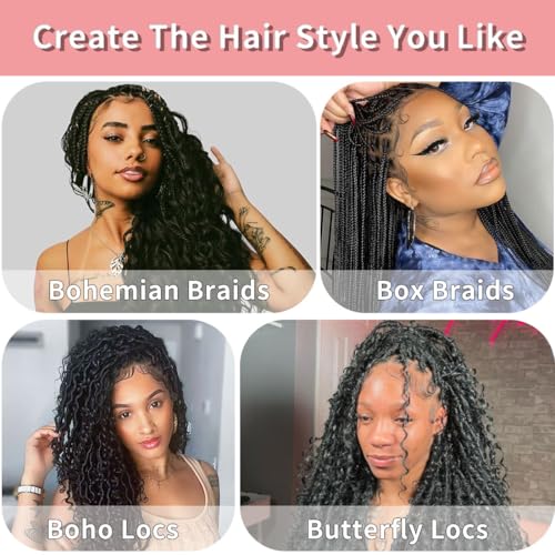 Human Braiding Hair for Boho Braids 12A Deep Water Wave Bulk Human Hair for Braiding No Weft Wet and Wavy Curly Human Hair Extensions (1B-Natural Black-Deep, 110g-28 Inch)