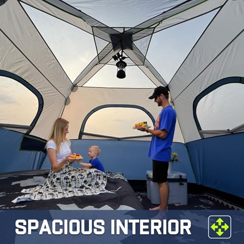 HINSTANT 4/6/8 Person Instant Tent, Waterproof Pop Up Tents for Camping with Rainfly, 60 Seconds Easy Setup, Automatic Cab...