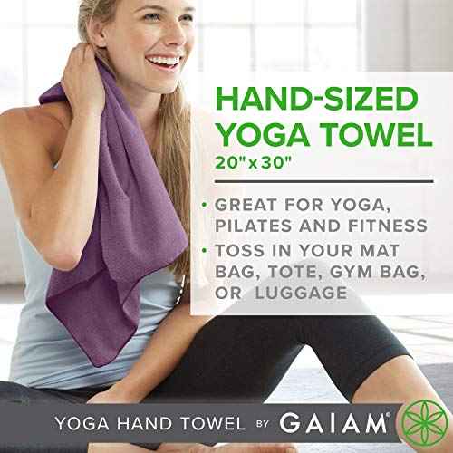 Gaiam Yoga Hand Towel (30" W x 20" L), Quick Dry & Lightweight Sports Towel, Soft Microfiber Fabric, Designed for Hot Yoga, Pilates, Sports, Workout & More
