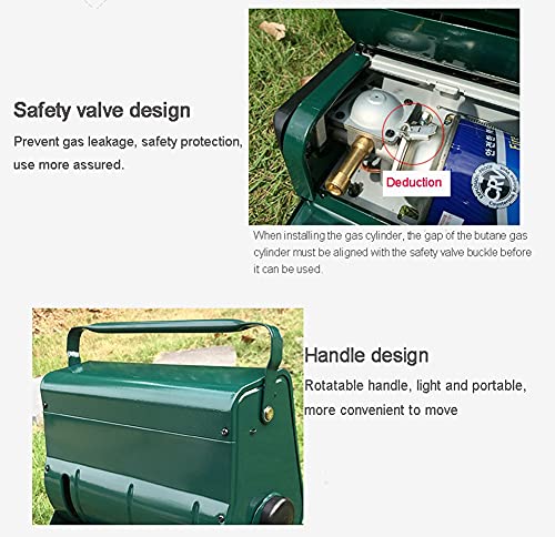 Aocet Portable Gas Heater Camping Heating Stove, 2-in-1, 1.3kW Small Butane Gas Heater Mini Space Heater for Outdoor, Ten...