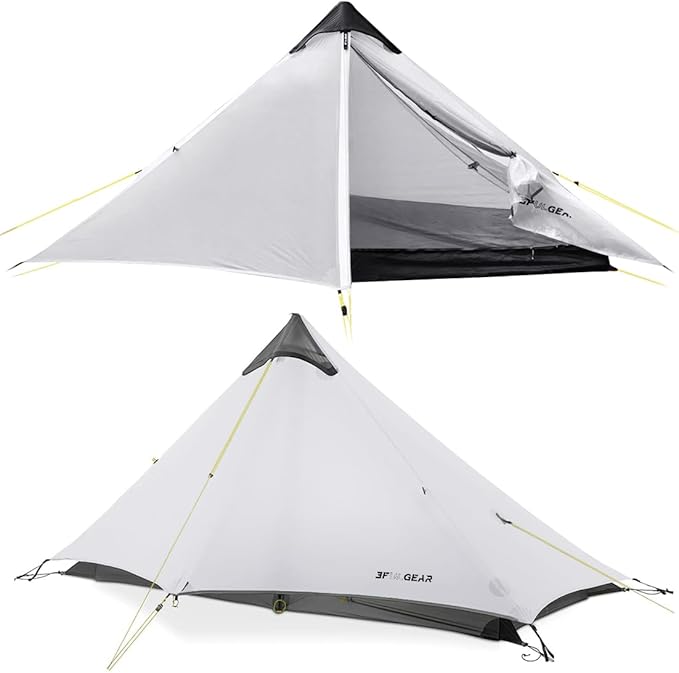 3F UL Gear Lanshan Ultralight 1-Person or 2-Person Backpacking Tent, 3-Season or 4-Season, Outdoor Lightweight Waterproof ...