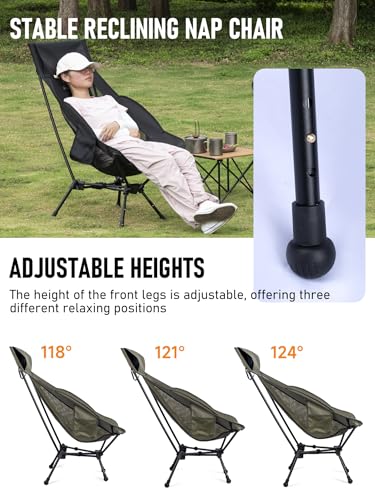 WildCall 1 High Back Camping Chair and 1 Ultralight Camping Table, Ultralight Compact for Adults Outdoor Camping Backpacki...