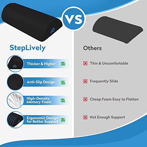StepLively Foot Rest Ergonomic Pillow for Under Desk at Work, Anti-Fatigue Footrest Support Pillow for Fatigue & Pain Reli...