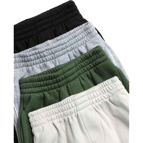 DKNY Boys Sweatpants - 4 Pack Soft Performance Fleece Boys Joggers Athletic Pants with Elastic Waist for Toddlers and Kids