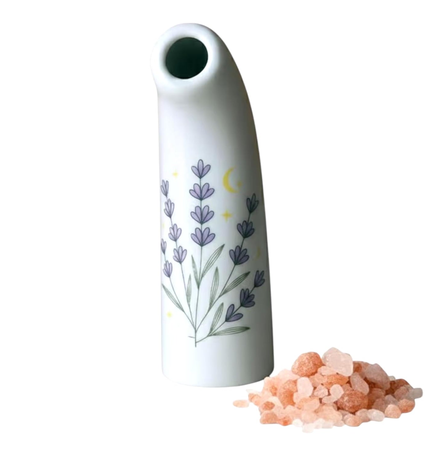 Himalayan Natural Salt Inhaler – Sleek & Slim Portable Design with Beautiful Print – Ceramic Body Works th Granular Salt - Easy to Carry in Purse – Natural Respiratory Wellness Support