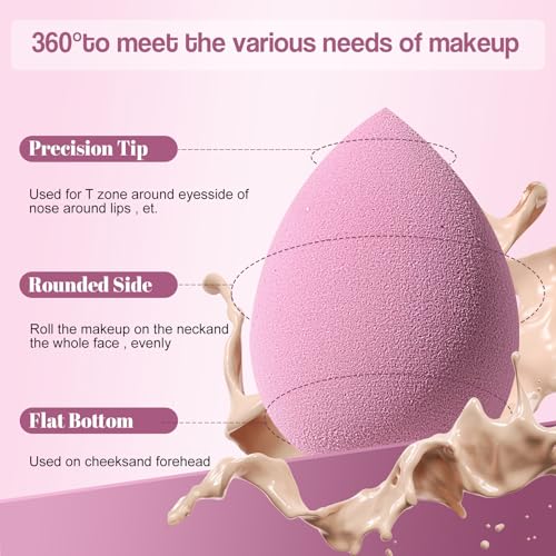 Makeup Sponge Set BS-MALL Triangle Puff 14 Pcs for Liquid, Cream, and Powder, Multi-colored Makeup Sponges and Mini Sponge...
