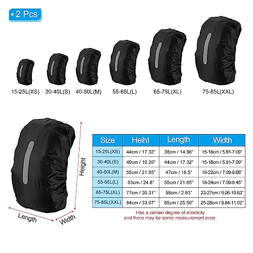 PATIKIL Waterproof Backpack Rain Cover, Non-Slip Backpack Cover with Vertical Reflective Strap Stay Dry for Hiking, Camping