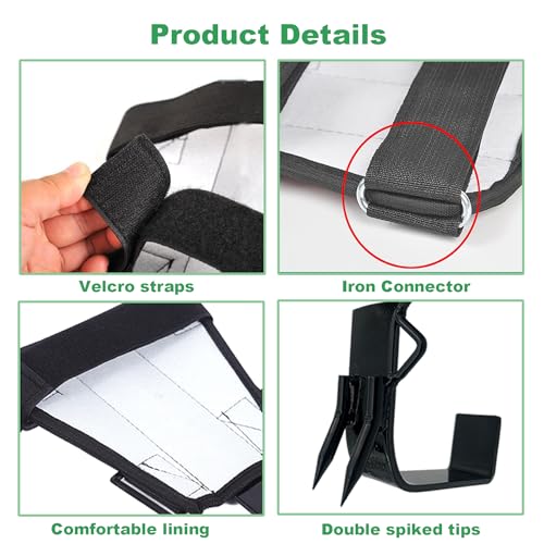 kilogorge Tree Climbing Gear with Canvas Adhesive Style, Tree Climbing Spikes, Tree Climbing Kit with 2 Claws and Wide Ped...