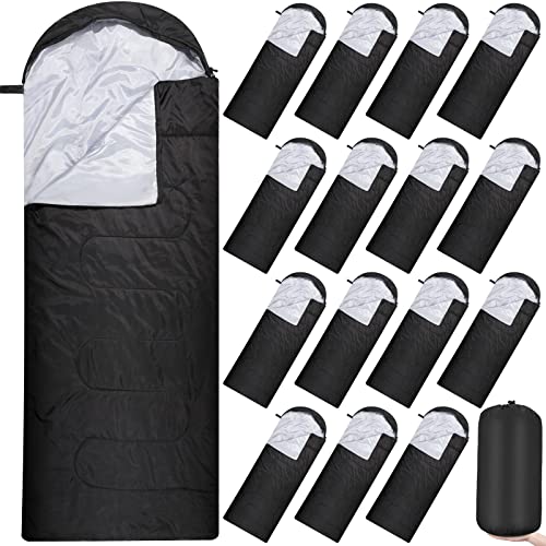 Tudomro 16 Pack Winter Camping Sleeping Bags Bulk for Homeless Adults Cold Weather Lightweight Waterproof Compact Backpack...