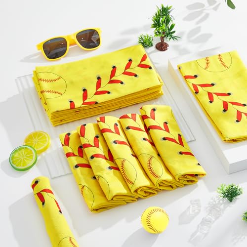 30Pcs Softball Cooling Towels for Neck and Face 40 x 12 Inch Softball Sports Team Gifts Workout Ice Towel for Gym Sweat Mi...