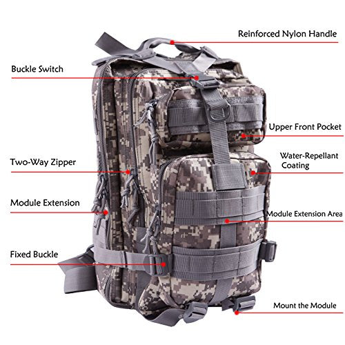 HDE Tactical Military Backpacks 20L MOLLE Bug Out Bag Survival Backpack