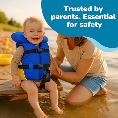 MW Infant Heads Up Life Jacket Vest, USCG Approved, Great for Boating, Fishing, Tubing, & Other Water Sports. PFD 0-30lbs...
