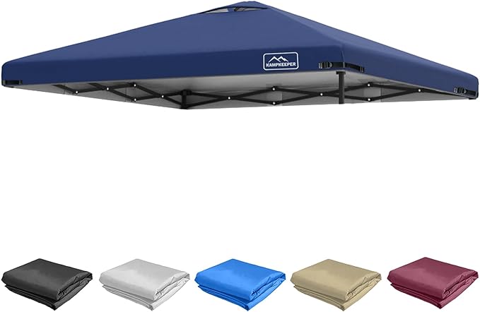 KAMPKEEPER Replacement Top Pop Up Canopy Tent Cover Roof with Air Vent and Adjustable Elastic Strap, Polyester UV Waterpro...