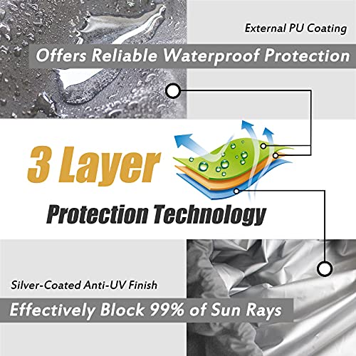 Frelaxy 420D Kayak Cover, Heavy Duty Waterproof UV Resistant Kayak Covers for Outdoor Storage, Ultra Strong Canoe Storage ...