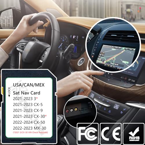 Navigation SD Card with HUD Display - Upgraded TD2K66EZ1B for Mazda 2021-2023 3 CX5 CX9 CX30, 2022-2024 CX50, 2022-2023 MX...