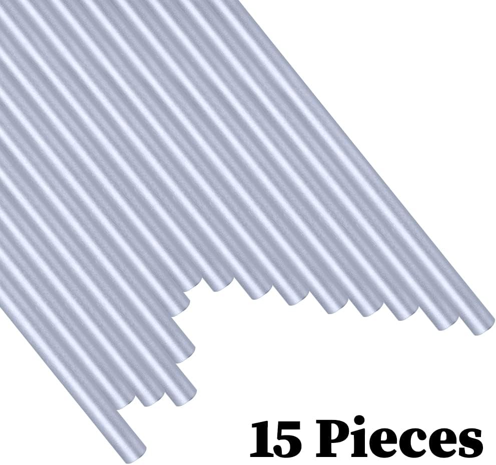 Wax Seal Sticks, Afobby 15 Pieces Glue Gun Sealing Wax Sticks for Wax Seal Stamp, Silver Wax Sealing Sticks for Wedding Invitations, Cards, Envelopes