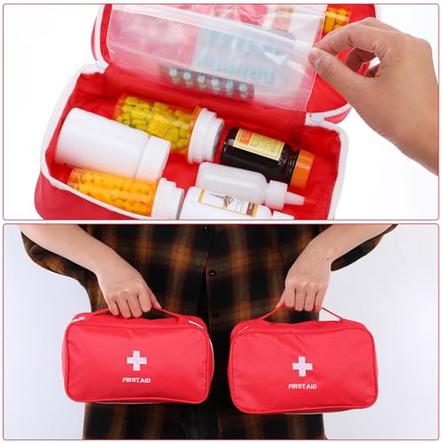 8 Pack Empty First Aid Bag, Emergency Bag Empty, First Aid Case, Portable Medical Storage Pouch for Camping Hiking Travel ...