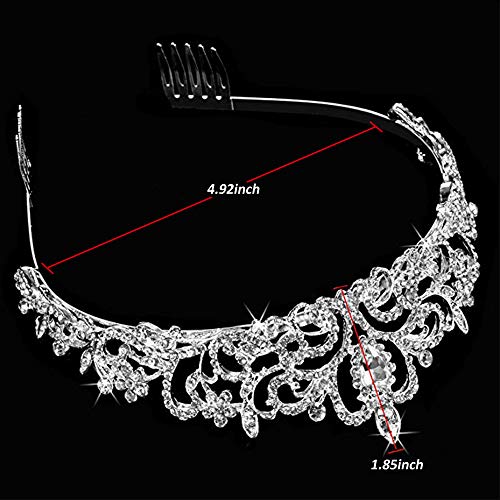 ZOCONE Birthday Tiara Crown for Women Girls, 2 Pack Crystal Princess Tiara for Women, Bridal Crowns for Wedding Party, Hai...