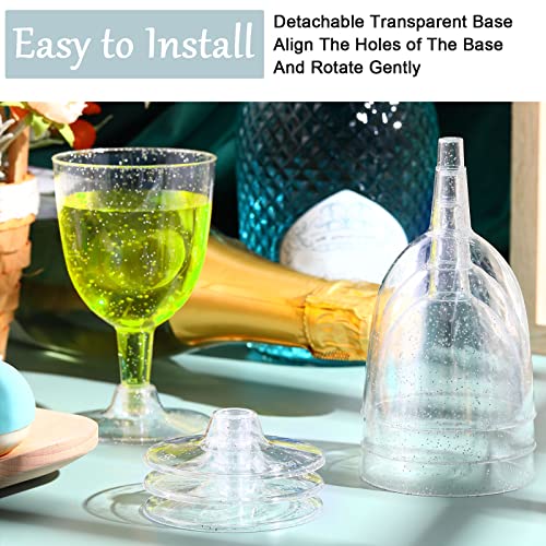 SiliFine 50 Pack 5.7 oz Disposable Plastic Wine Glasses Clear Plastic Wine Glasses for Parties Clear Goblets Cocktail Cups...