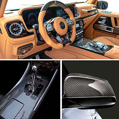 Lypumso 6D Black Carbon Fiber Vinyl Wrap Including Tool Kits, High Glossy Black Car Vinyl Film Roll, Air Release Technolog...