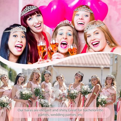 Yuefunny 24 Pcs Crystal Tiara Headbands for Women Princess Headband Crown with Combs Tiaras and Crowns for Pageant Bridal ...