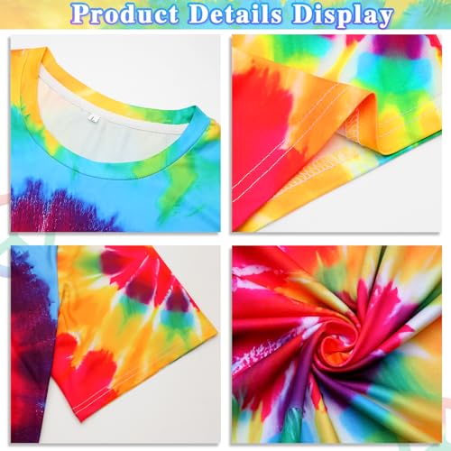 kooirsp Hippie Costume for Men Women 4PCS Mens 60s 70s Outfit Set Colorful Hippie Shirt Sunglasses Headband Peace Necklace