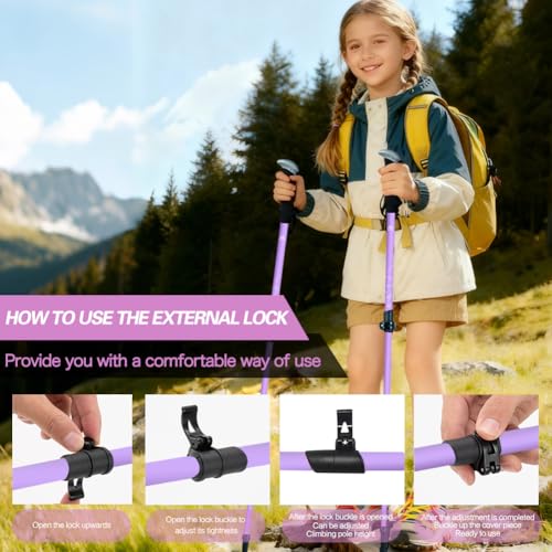 Yourjoy Hiking Trekking Poles, 2 Pack Anti Shock, Adjustable, Collapsible Hiking Poles for Trekking or Walking, Lightweigh...