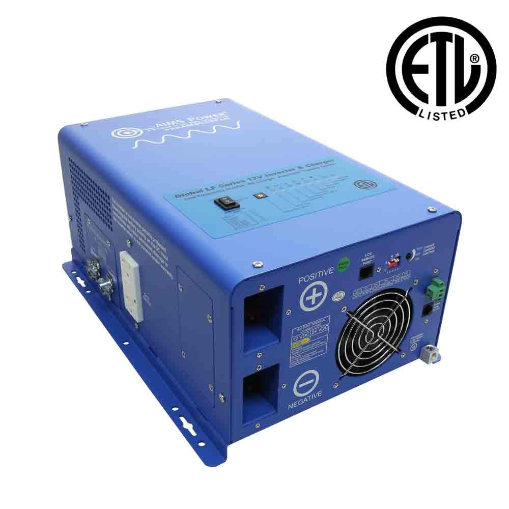 Aims Power 2000 Watt / 6000 Watt Surge 12V Pure Sine Inverter Charger Etl Certified To Ul 458