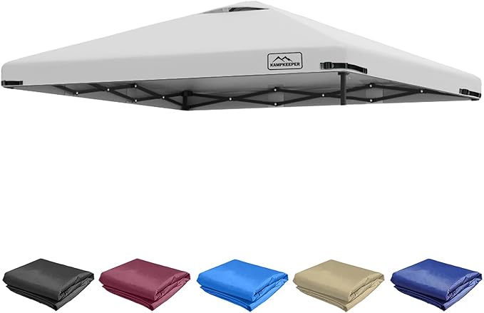 KAMPKEEPER Replacement Top Pop Up Canopy Tent Cover Roof with Air Vent and Adjustable Elastic Strap, Polyester UV Waterpro...