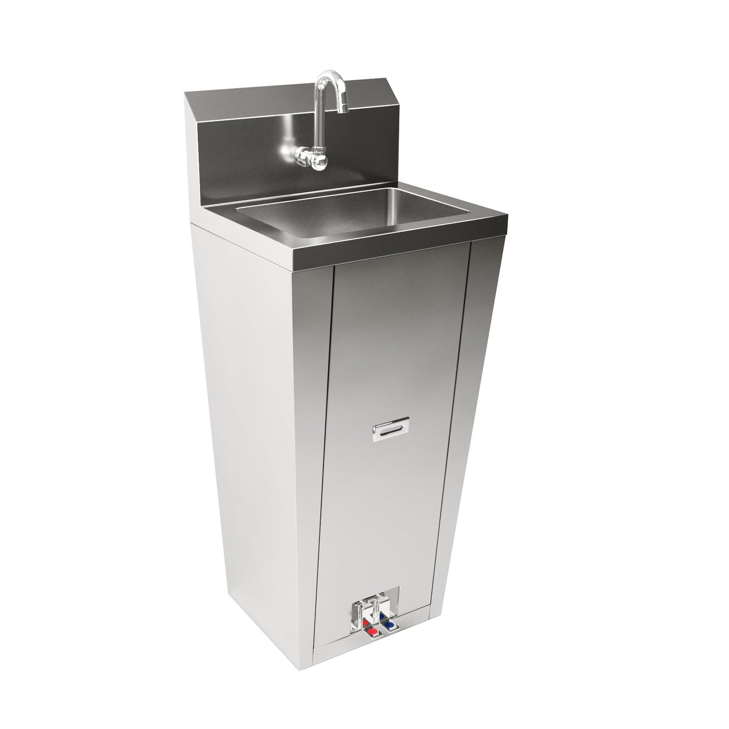 Commercial Hands-Free Pedestal Hand Sink with Foot Pedal and Faucet