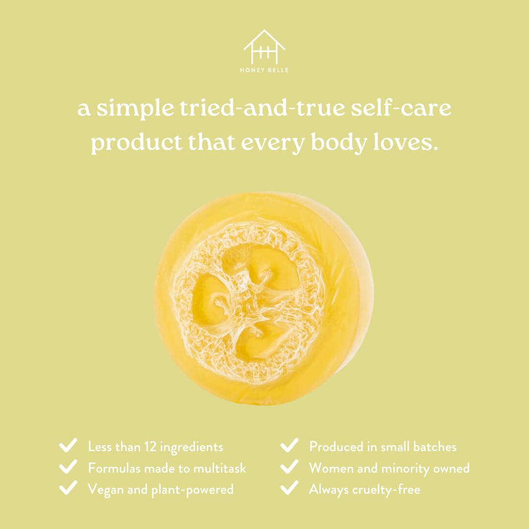 Honey Belle Green Tea Cucumber Exfoliating Loofah Soap 2-Pack - Exfoliating Bar Soap with Loofah Inside - Cleansing, Moisturizin