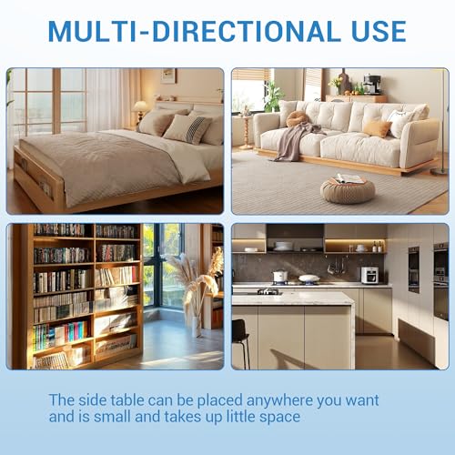 FinerFurnis Rattan Nightstands Set of 2 with Charging Station, Farmhouse Side Table with Drawer & Open Shelf, Freestanding End Table with Sturdy Wood Legs for Bedroom, Living Room, White