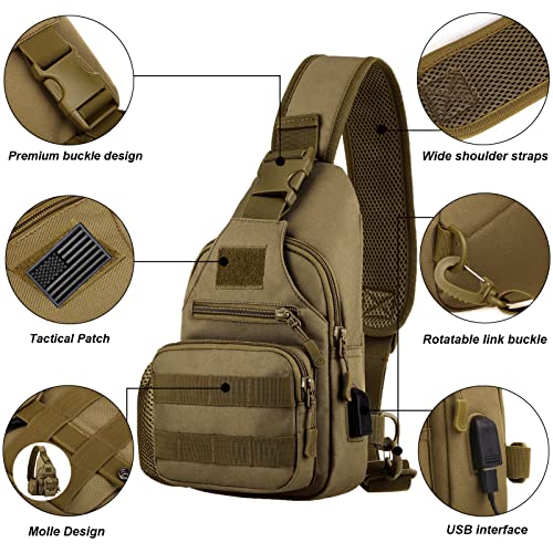 ZHIERNA Tactical Sling Crossbody Backpack + Tactical Briefcase Messenger Bag