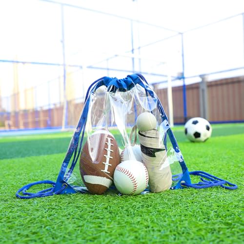 RunaFun Clear Drawstring Bags for Stadium Events, 12×12 Small Clear Backpack，Concerts, Work, Festivals and Sporting Events...