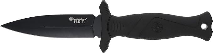Smith & Wesson 8.5 in High Carbon SS Fixed Blade Knife with 4 in False Edge Blade for Outdoor Tactical Survival and EDC,Black