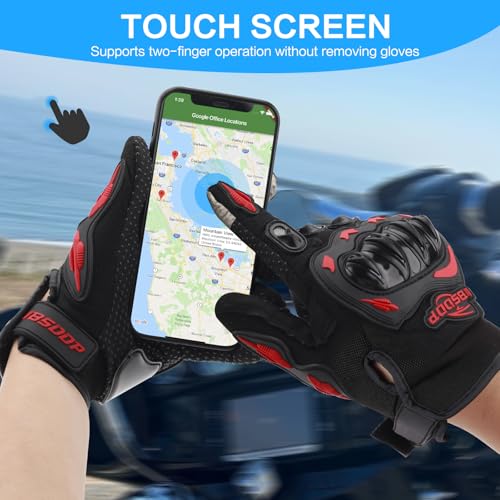 smotrcc Motorcycle Gloves for Men and Women – Hard Knuckle Dirt Bike Riding Glove, Touchscreen Biker Gloves, Breathable AT...