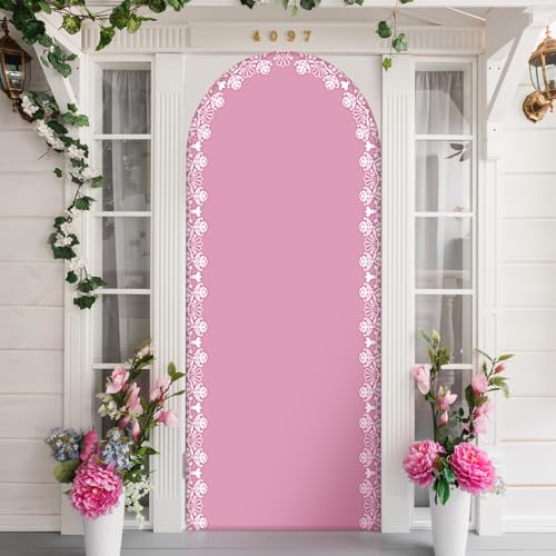 Chunful 3 Pcs Mexican Arch Backdrop Cover Baby Shower Photo Background Decor 2-Sided Round Top Lovely Backdrop Arch Cover ...