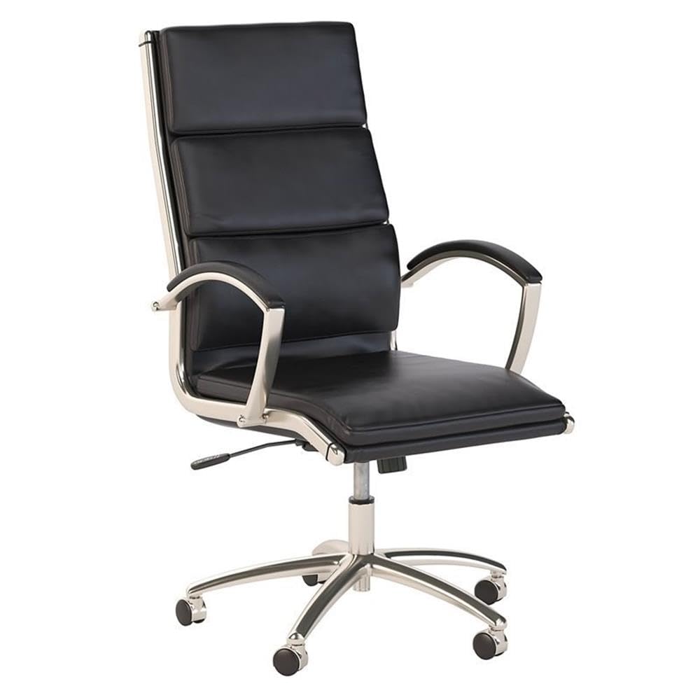 Bush Business Furniture High Back Leather Executive Office Chair for Conference Tables in Black