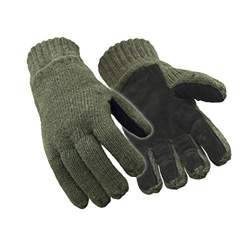RefrigiWear Unisex Insulated Wool Leather Palm Gloves – Warm Winter Work Gloves for Cold Weather Protection
