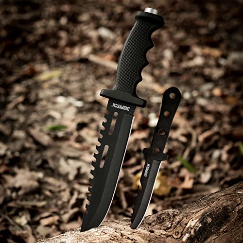 Dispatch Fixed Blade Hunting Knife with Sheath, 12" and 8" Survival Knives Set for Men Tactical Bowie Knife with Non-Slip ...