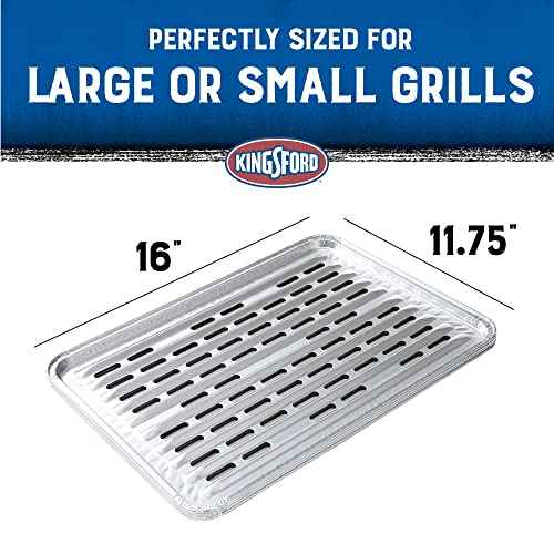 Kingsford Heavy Duty Aluminum Grill Liners | Heavy Duty Grill Liners | Disposable Grilling Liners Prevent Food from Falling Through Grill Grates, 48 Count,Silver