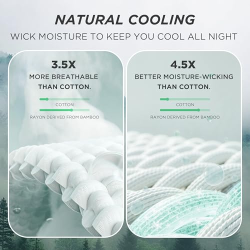 Bedsure Cooling Bamboo Waffle Queen Size Blanket - Soft, Lightweight and Breathable Full Blankets for Hot Sleepers, Luxury...