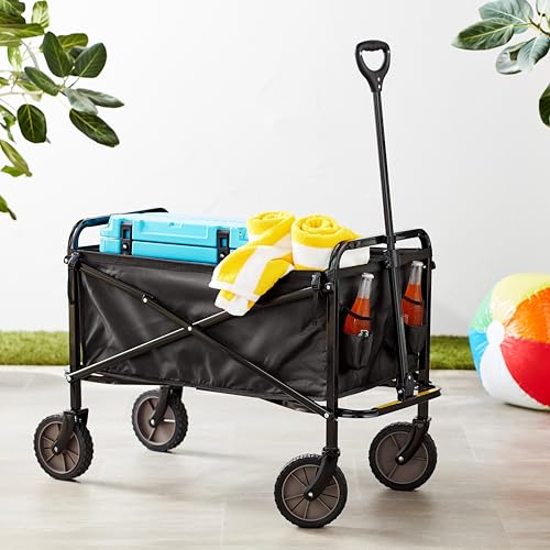 Amazon Basics Collapsible Folding Heavy Duty Utility Wagon for Outdoor Sports, 265 pounds Weight Capacity, Camping, Garde...