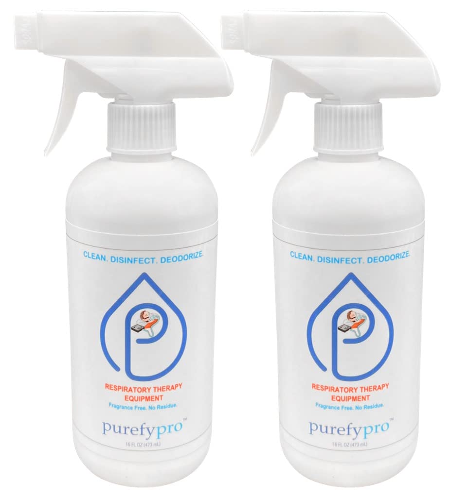 Purefypro CPAP Cleaner and Sanitizer Spray (16oz, 2pk). No Rinse. No Residue. Kills 99.9999% Norovirus, Flu Virus, and Fungi, Drug Resistant Germs. Unscented.
