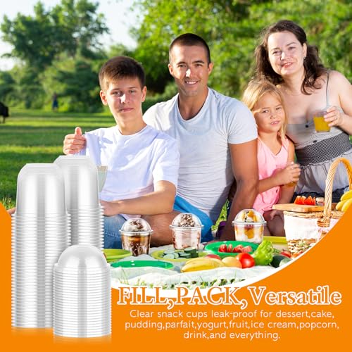 tchrules 12 oz Clear Plastic Cups with Dome Lids, Disposable Cold Drink Cups for Boba Bubble Tea, Iced Coffee, Smoothies, ...