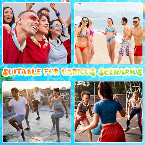 TrelaCo 5 Pcs Wearable Cooling Neck Tube Wraps PVC Summer Heat Hot Weather Relief Hands Free Cold Pack Reusable Comfortabl...