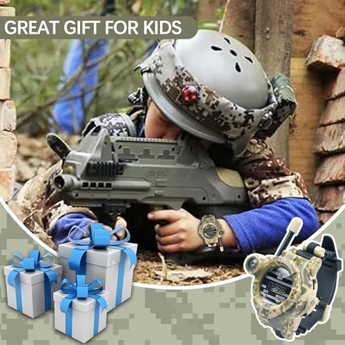cxjoigxi Walkie Talkies for Kids Rechargeable, Spy Watch Army Toys, 7 in 1 Walkie Talkie Watches with Flashlight, Two-Way ...