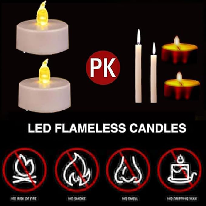 Boakboary Tea Lights Flameless Battery Operated Candles-200Pack LED Flickering Votive Candle Long Lasting 200 Hours, Realistic and Bright for Seasonal Festive Celebrations Decoration (Warm Yellow)